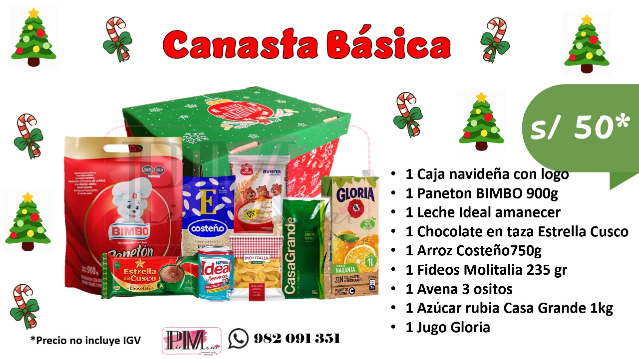 Canasta Navideña Básica PicMont S/ 50